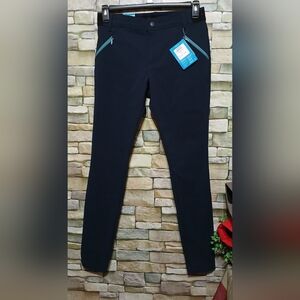 Women's Columbia Size 8 Mt. Powder Pant Water Repelling Blue Zip Pockets Lined